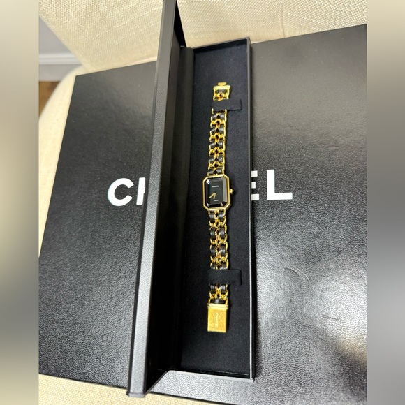 Authentic CHANEL Premiere watch gold black size L - Picture 6 of 14